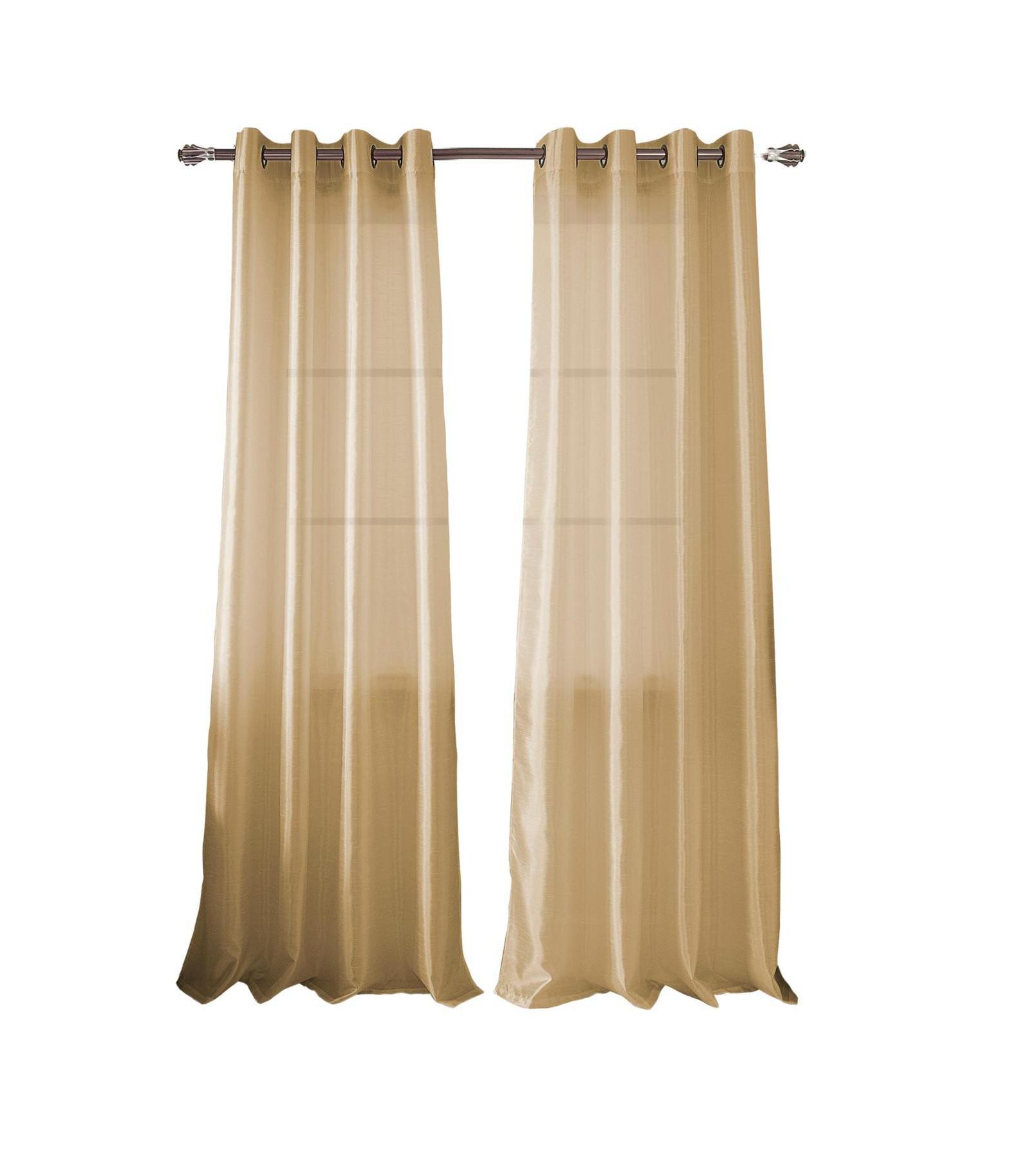 Штора RT Designer Collection Nancy Grommet Luxurious Modern Design, Beige, 54" x 95"