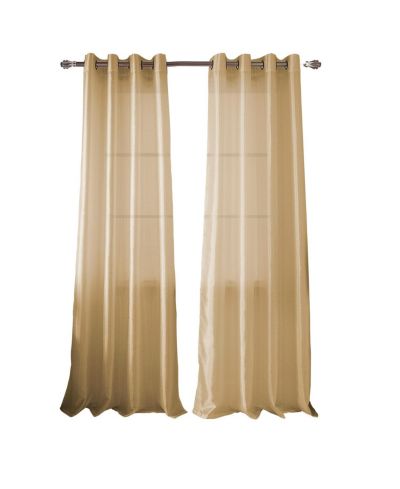 RT Designer Collection Nancy Grommet Luxurious Modern Design Curtain Panel 54" x 95" Beige
