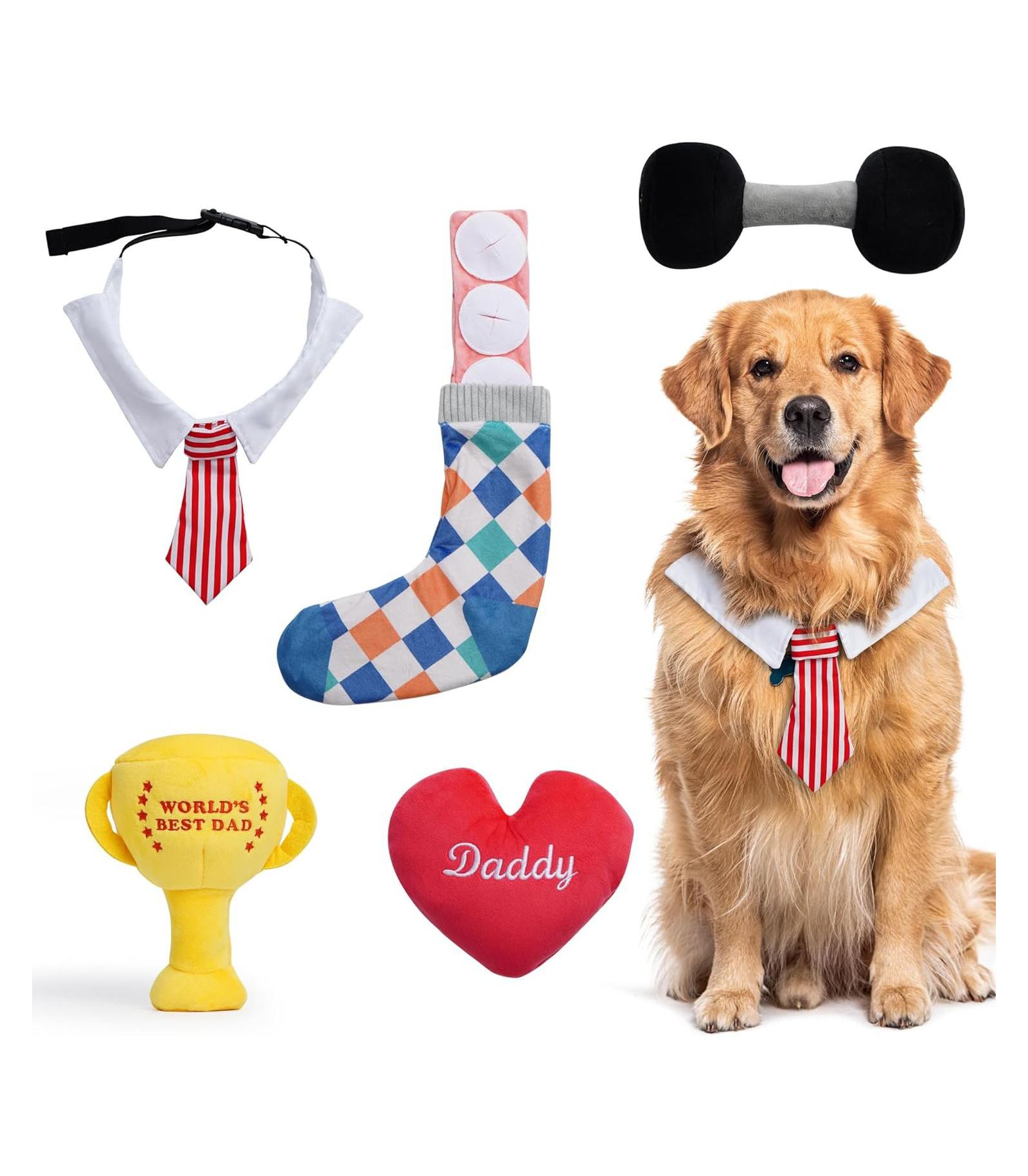 Набор мягких игрушек для собак Nocciola 5 PCS Father's Day Plush Dog Toys