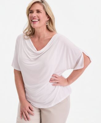 Женский топ JM Collection Plus Size Cowl-Neck Flutter-Sleeve