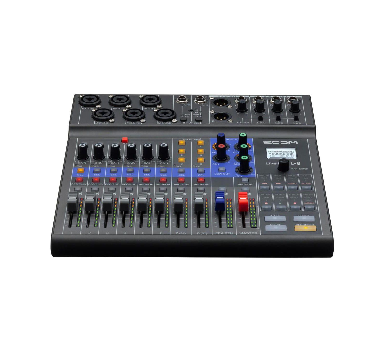 Портативный цифровой микшер Zoom LiveTrak L-8 8-Channel Digital Mixer and Multitrack Recorder