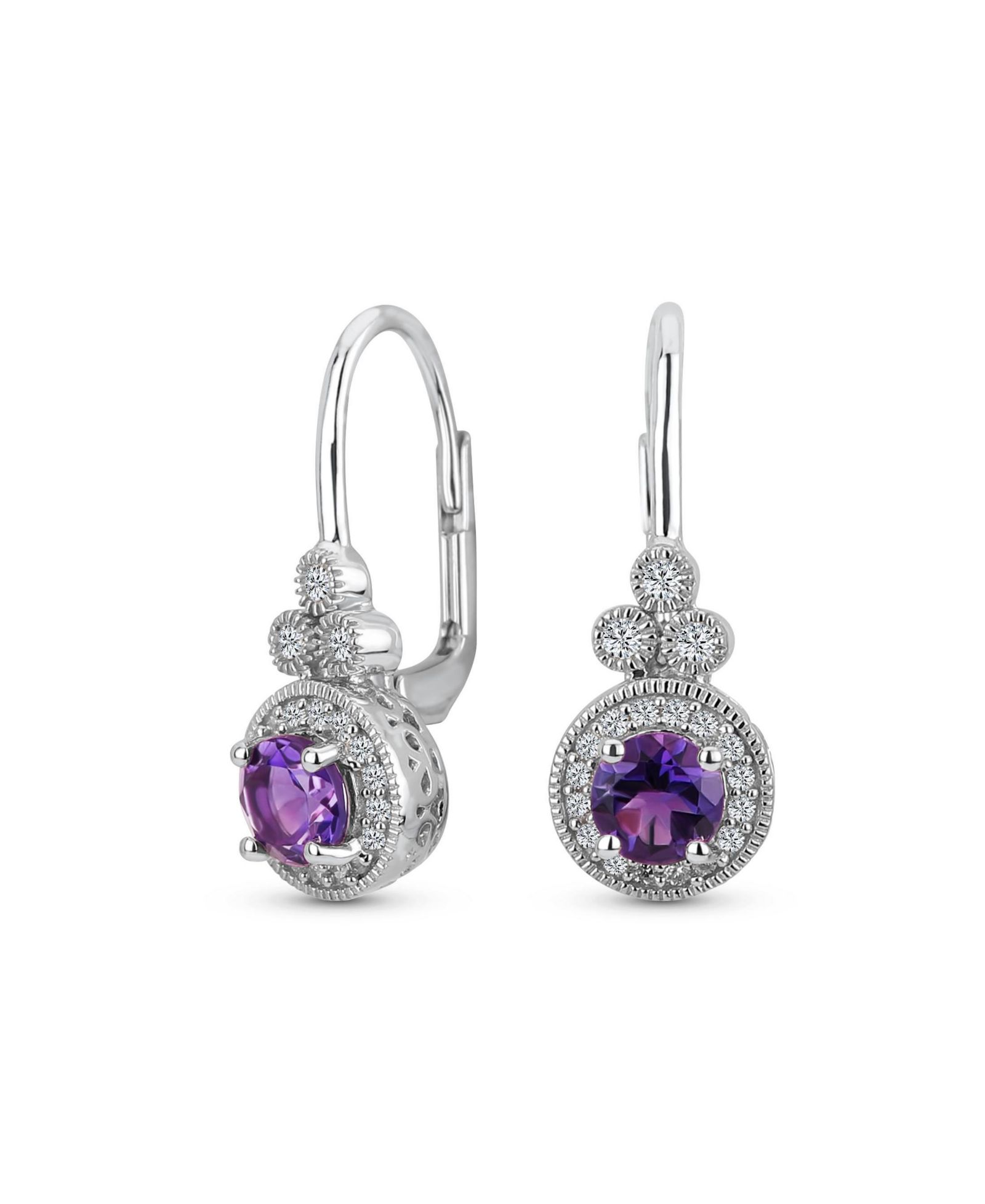 Серьги Bling Jewelry Art Deco Style Halo Circle Circlet Solitaire Synthetic Stone Drop из стерлингового серебра.925