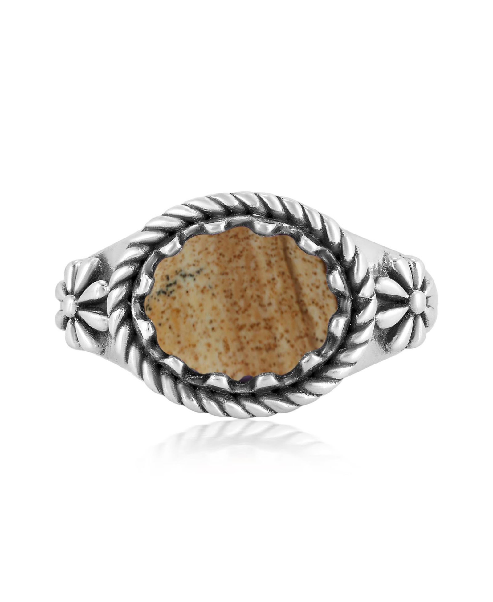 Кольцо American West Jewelry из стерлингового серебра с яшмой Picture Jasper