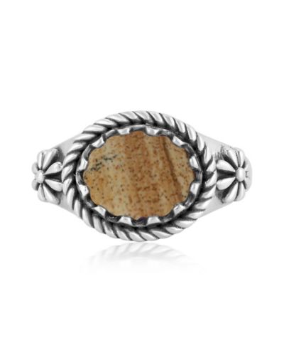 Кольцо American West Jewelry из стерлингового серебра с яшмой Picture Jasper