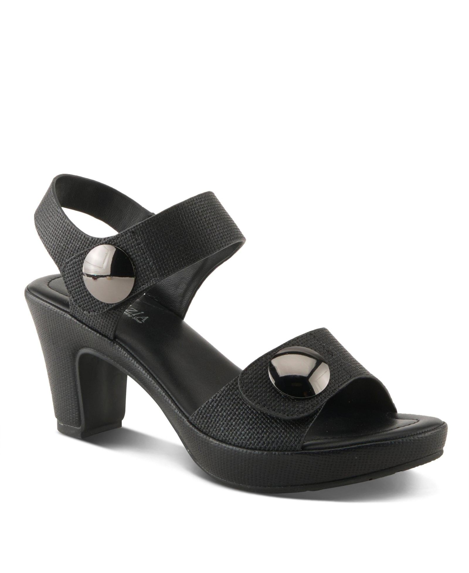 Patrizia Women's DADE-WOVEN Textured Platform Sandals with Metallic Button Detail