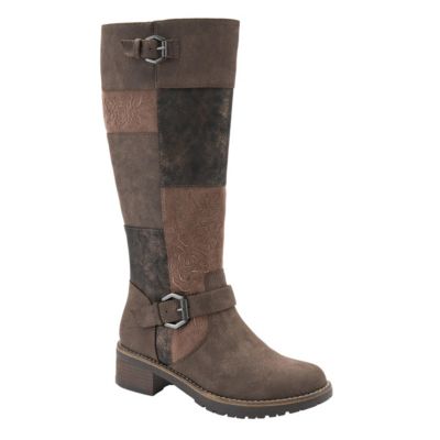 Patrizia Women s COLLAGE Patchwork Knee-High Boots with Embroidery and Buckle Accents