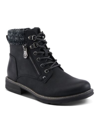Женские ботинки Patrizia Jadelyn Hiker-Inspired Lace-Up с воротником из трикотажа и молнией