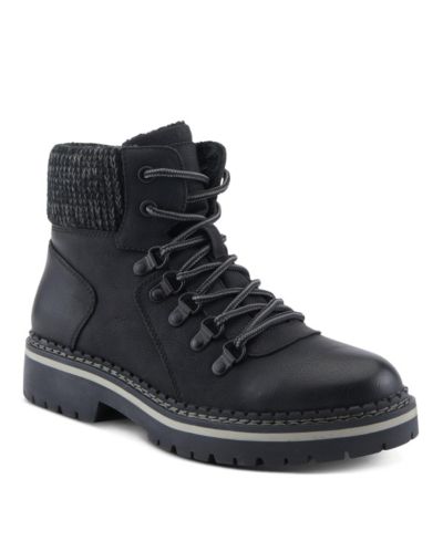 Patrizia Women's Hiker-Inspired Sweater Collar Lug Sole Boot