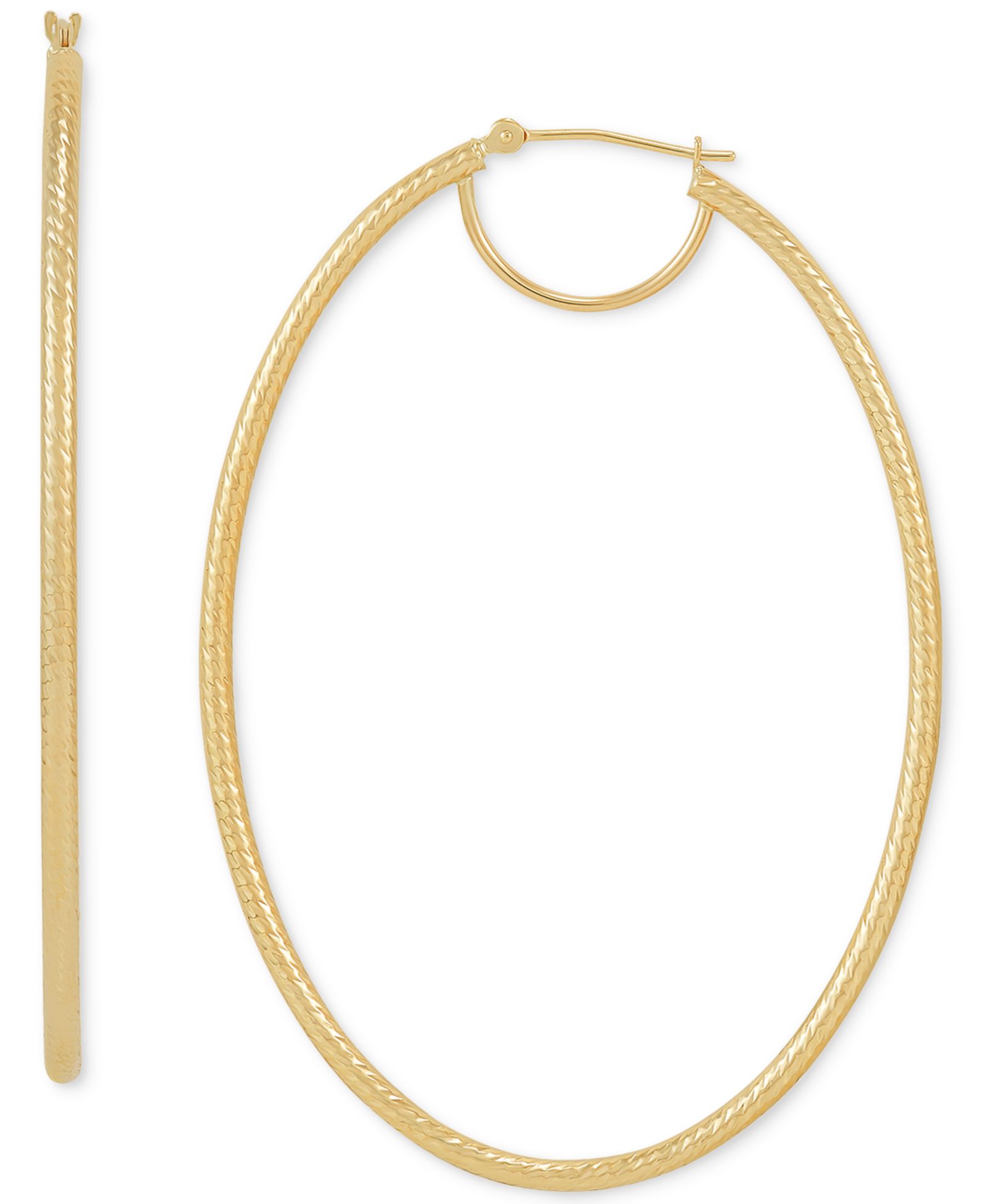 Серьги-кольца Oval Hoop из золота 14k