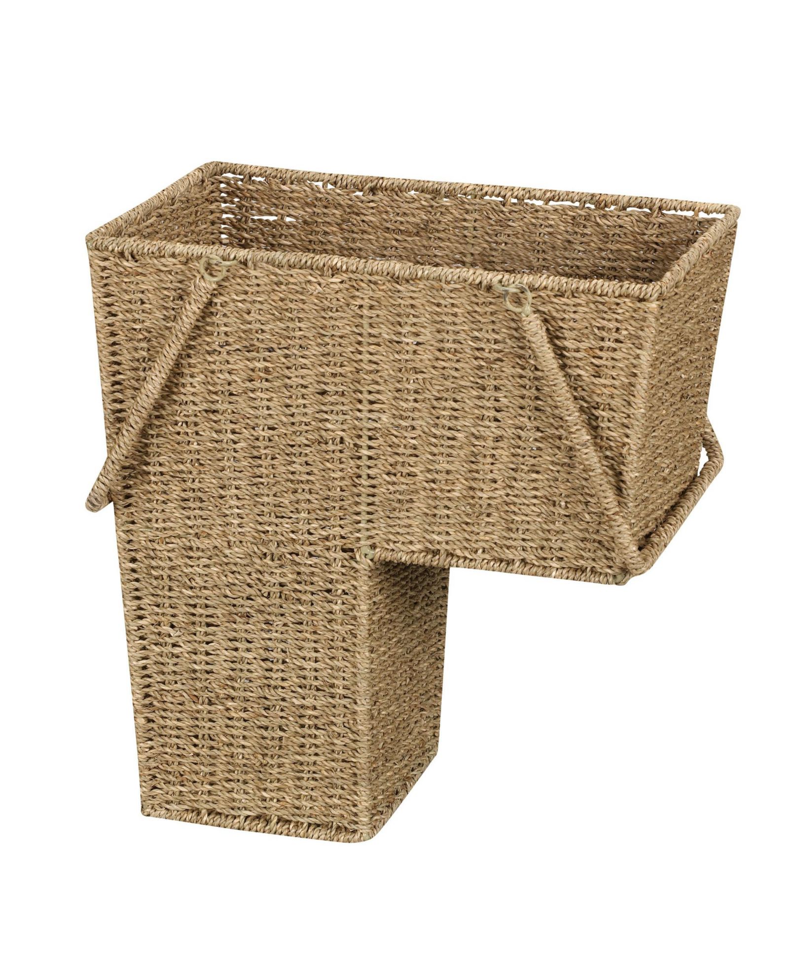 Household Essentials Wicker Stair Basket with Handles