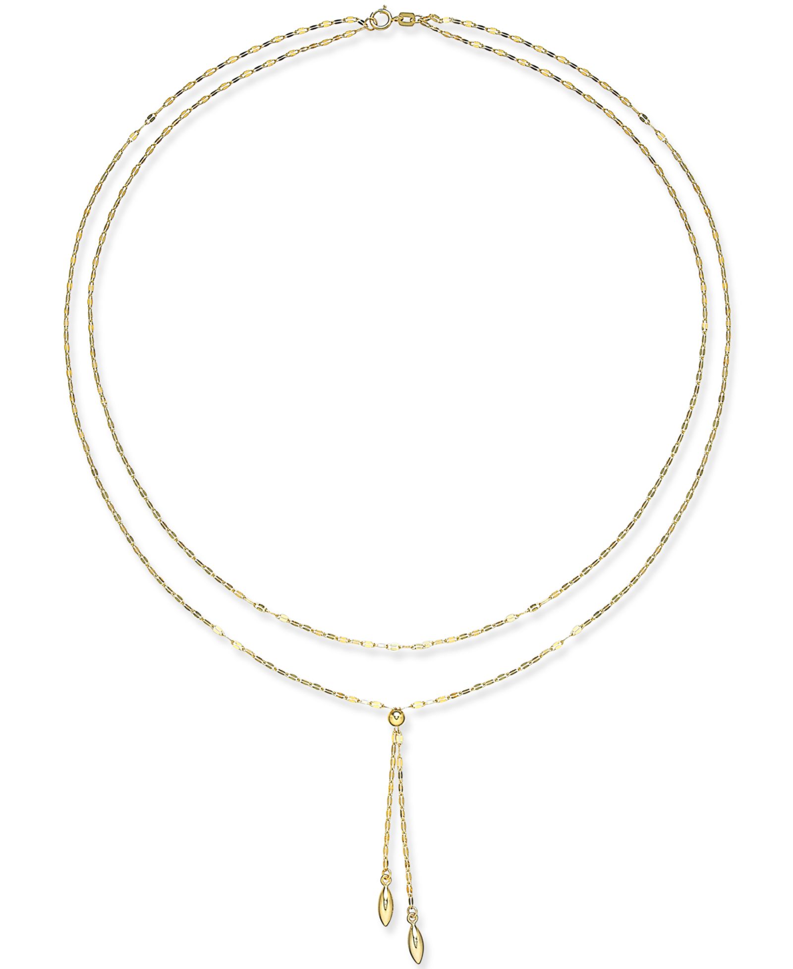 Двухслойное колье-лариат 14k Gold, 18"