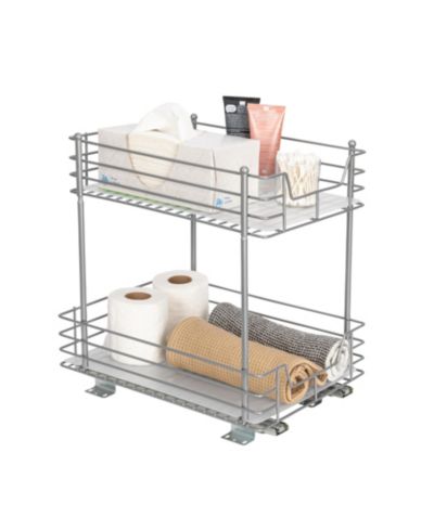 Органайзер для хранения Household Essentials Glidez Steel Pull-Out, 2-Tier, Brushed Silver