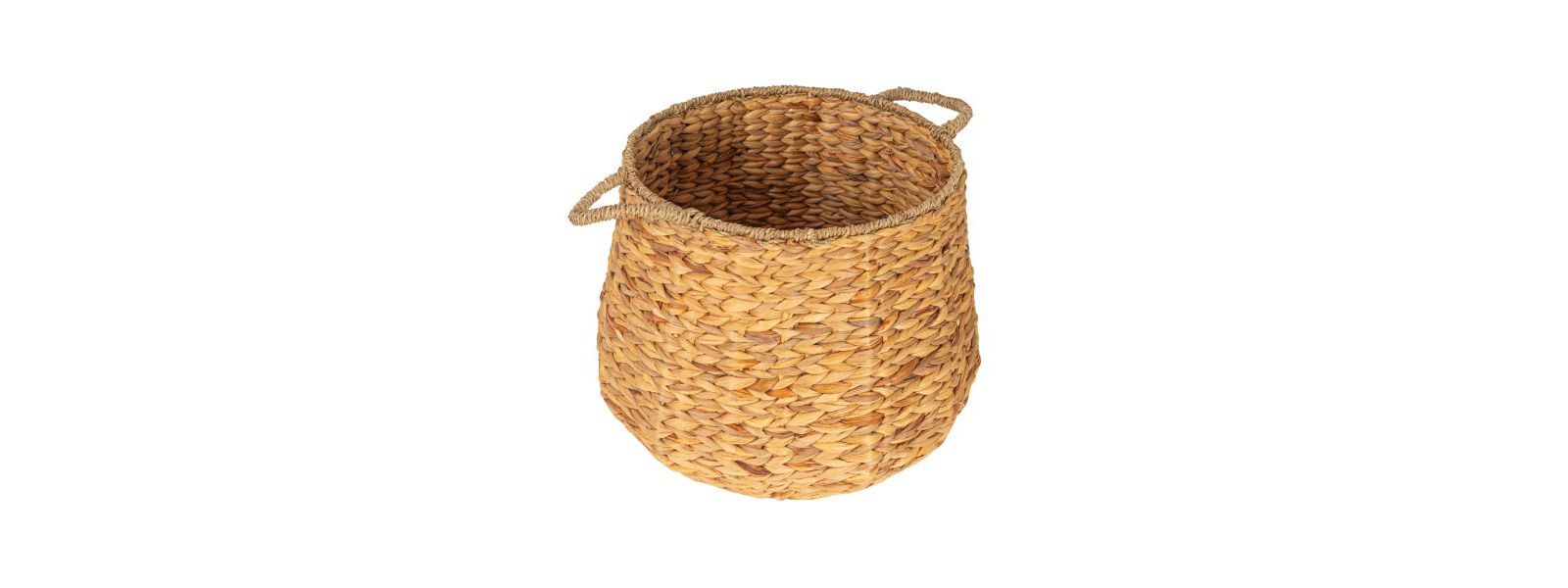 Круглая плетеная корзина Household Essentials из водного гиацинта и сизаля с ручками, натуральная