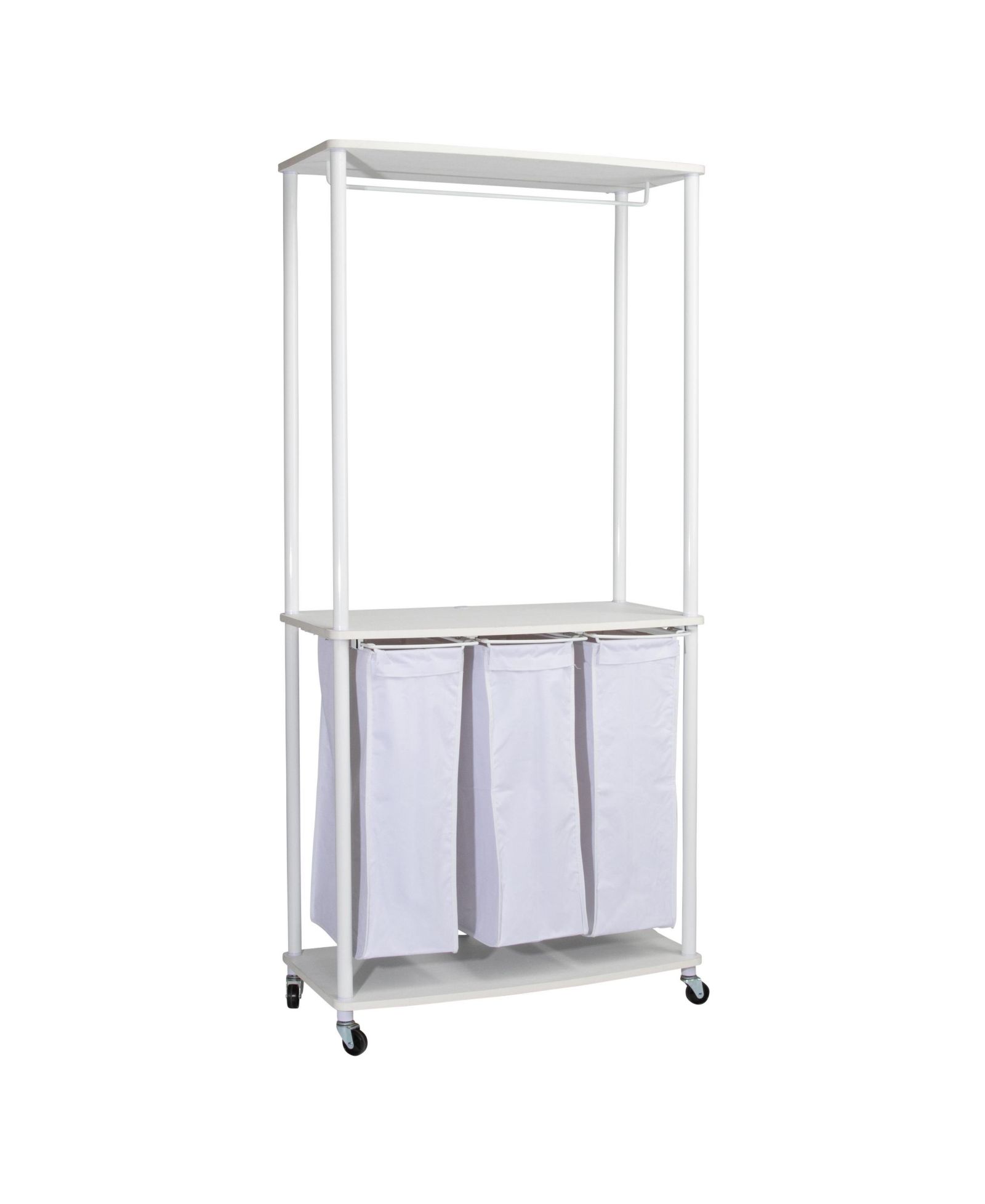 Household Essentials 3-Bag Laundry Center, White
