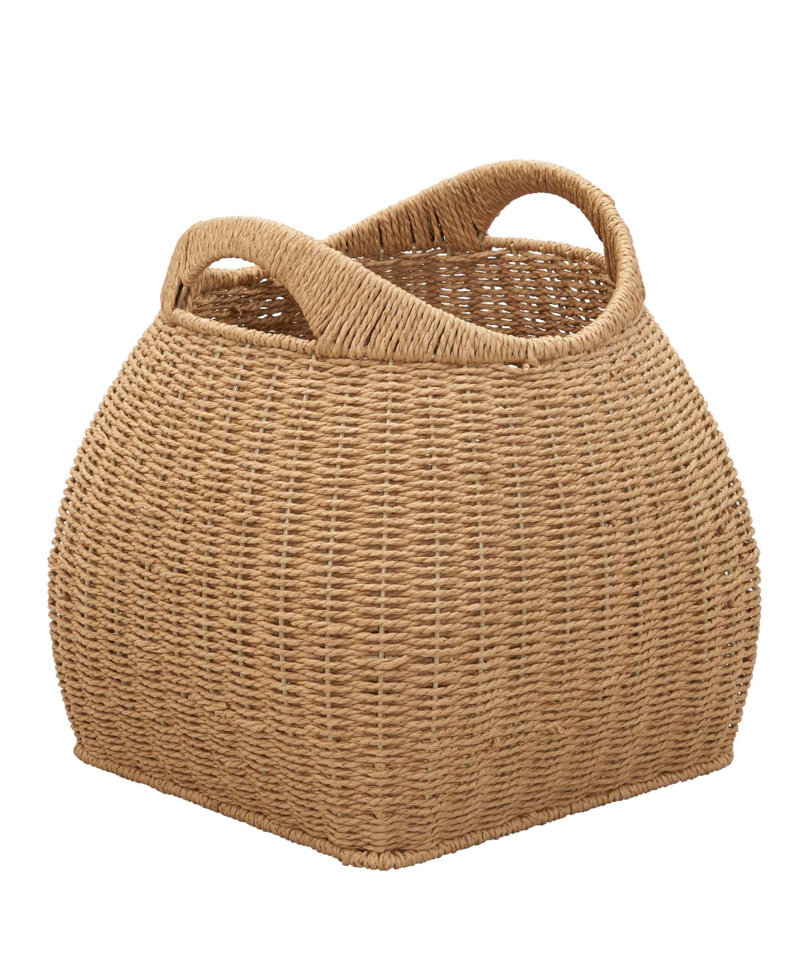 Household Essentials Paper Rope Basket with Handles, Natural