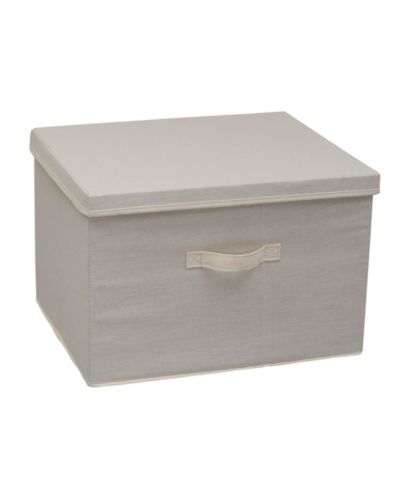 Household Essentials широкий короб для хранения с крышкой, 15"x18.5"x12", натуральный цвет