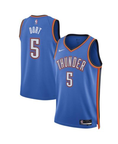 Мужская и женская джерси Nike Luguentz Dort Blue Oklahoma City Thunder Swingman Player - Icon Edition