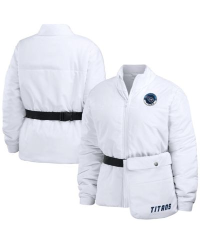 WEAR by Erin Andrews Женская белая ветрозащитная пуховая куртка с полной молнией Tennessee Titans