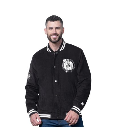 Мужская куртка Starter Black Boston Celtics Blackout Corduroy Full-Snap Varsity