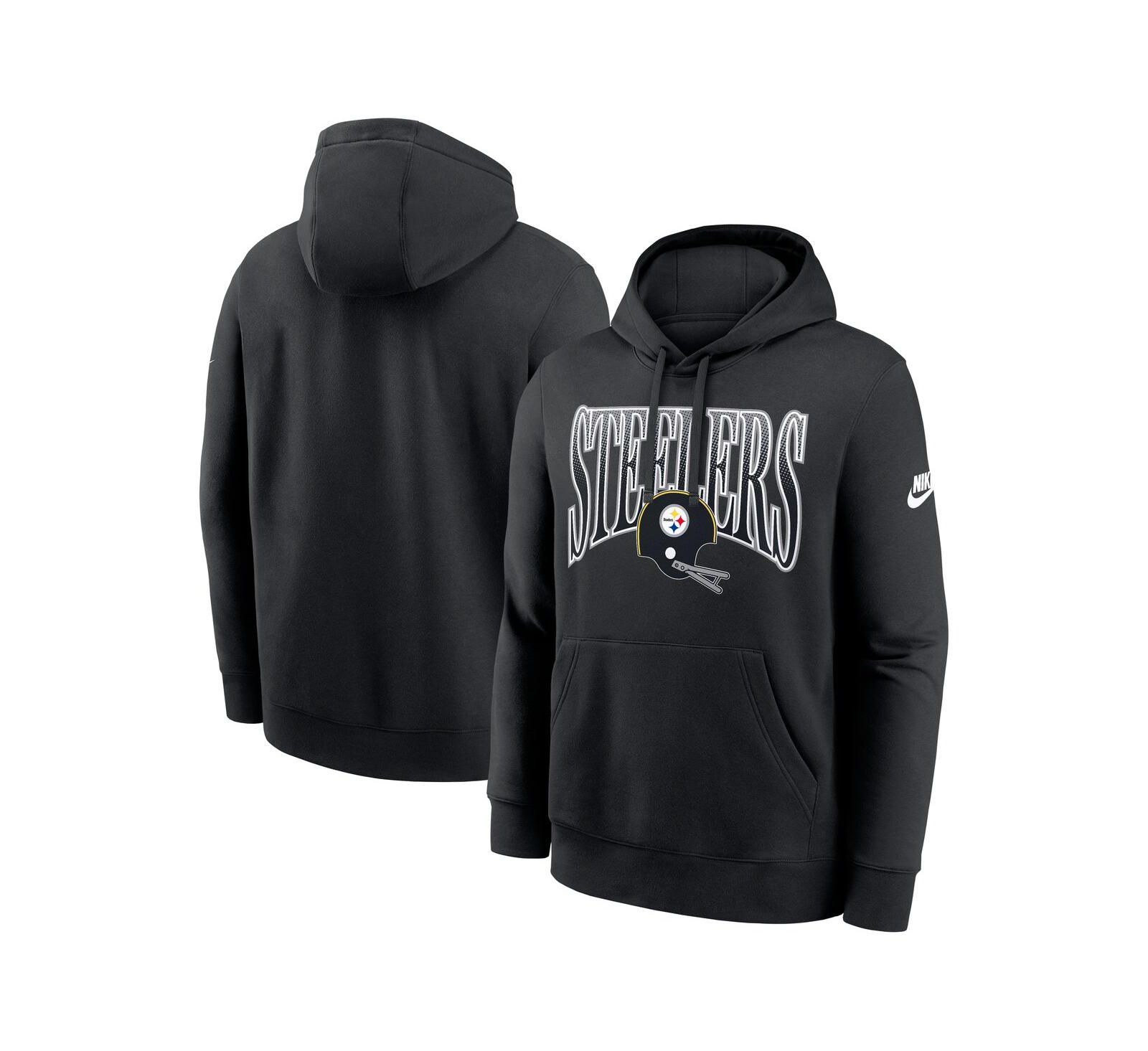 Мужское худи Nike Black Pittsburgh Steelers Full Blitz Club Fleece Pullover