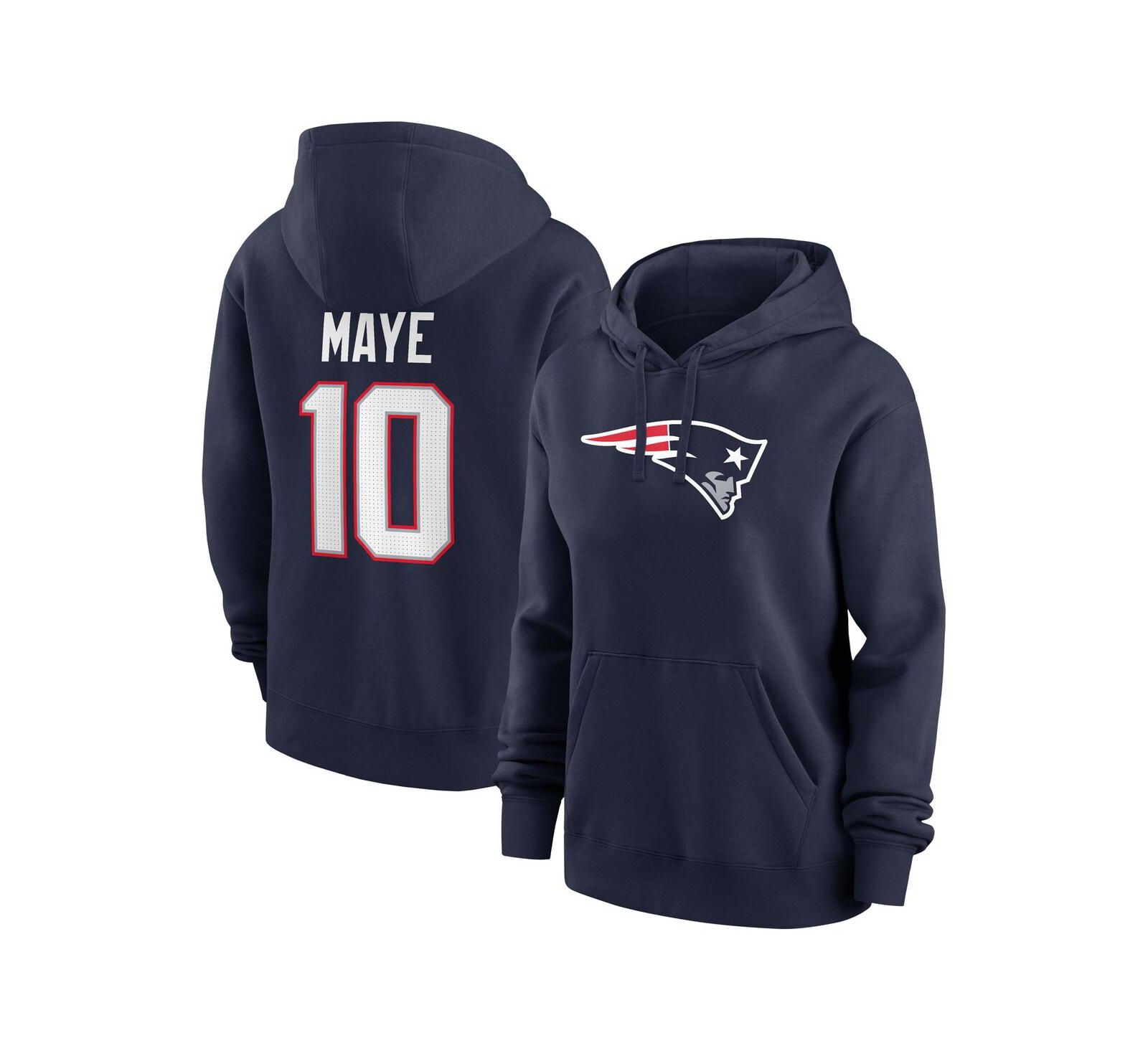 Женское худи Nike Drake Maye Navy New England Patriots Player Name & Number Fleece Hoodie