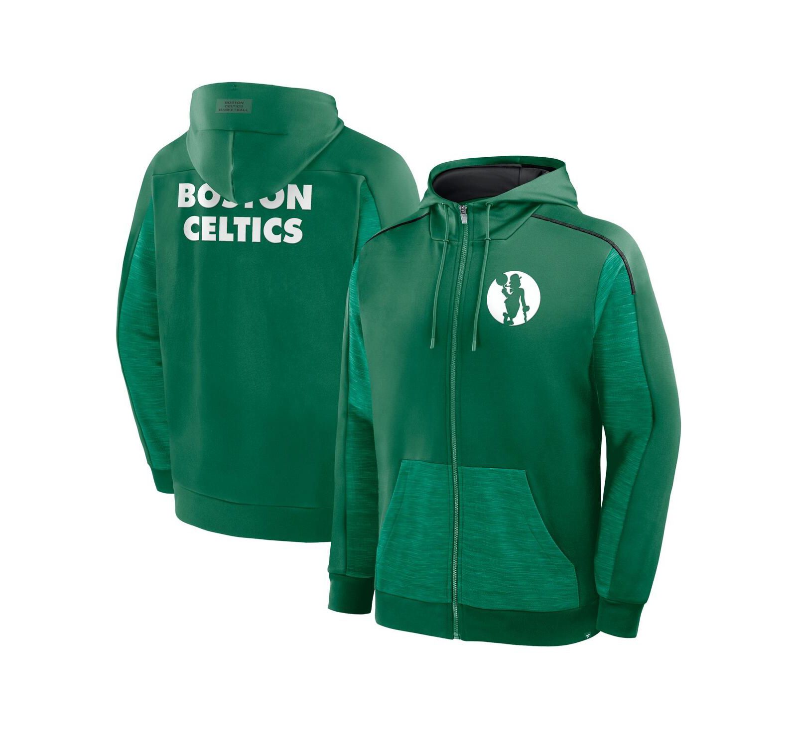 Fanatics Мужское худи Boston Celtics Back Door Cut Play Defender, полноразмерная молния, цвет Kelly Green