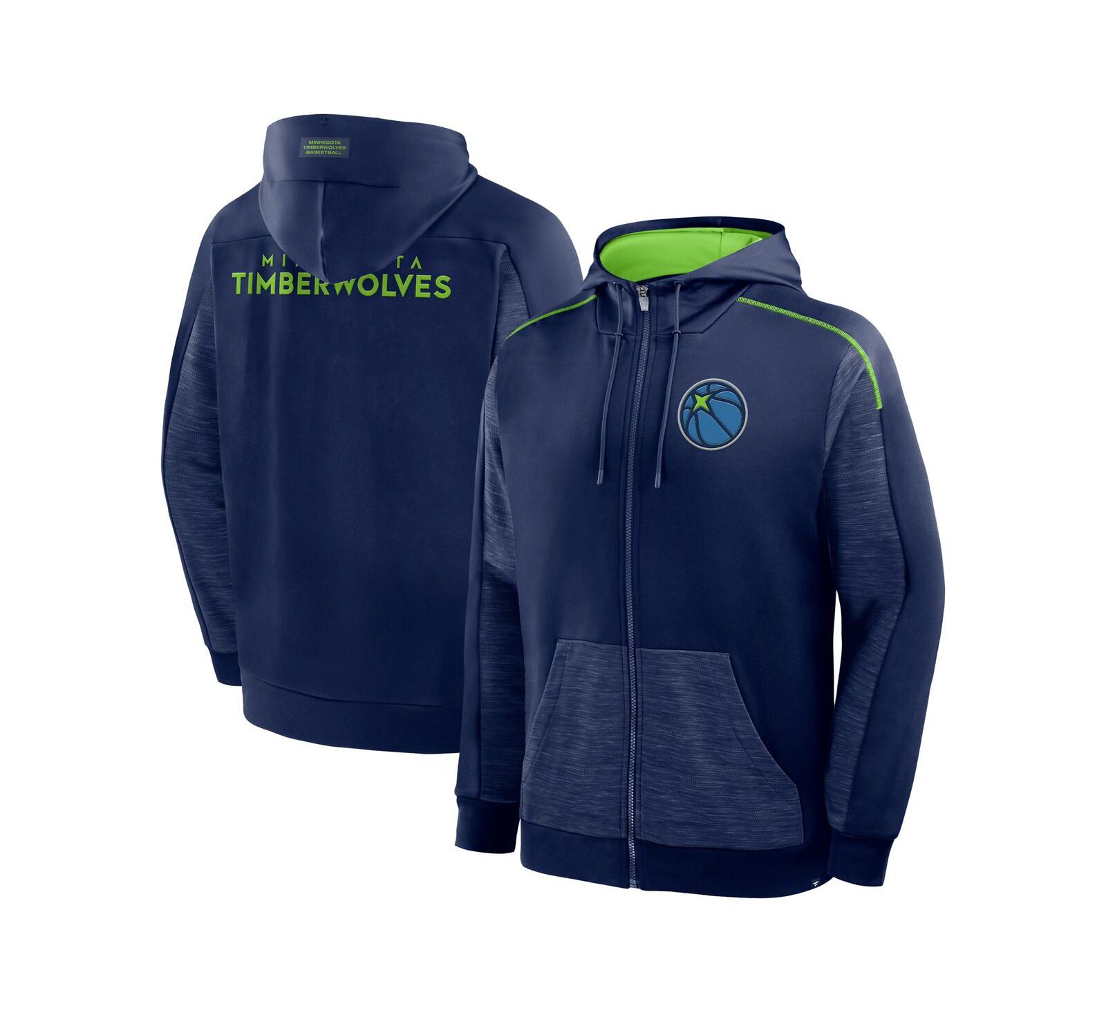 Мужское худи Fanatics Navy Minnesota Timberwolves Back Door Cut Play Defender Full-Zip