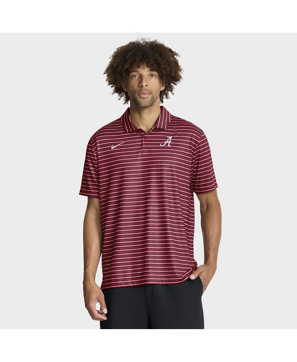 Мужская рубашка-поло Nike Crimson Alabama Crimson Tide 2025 Coaches Premium Tour Stripe Dri-FIT