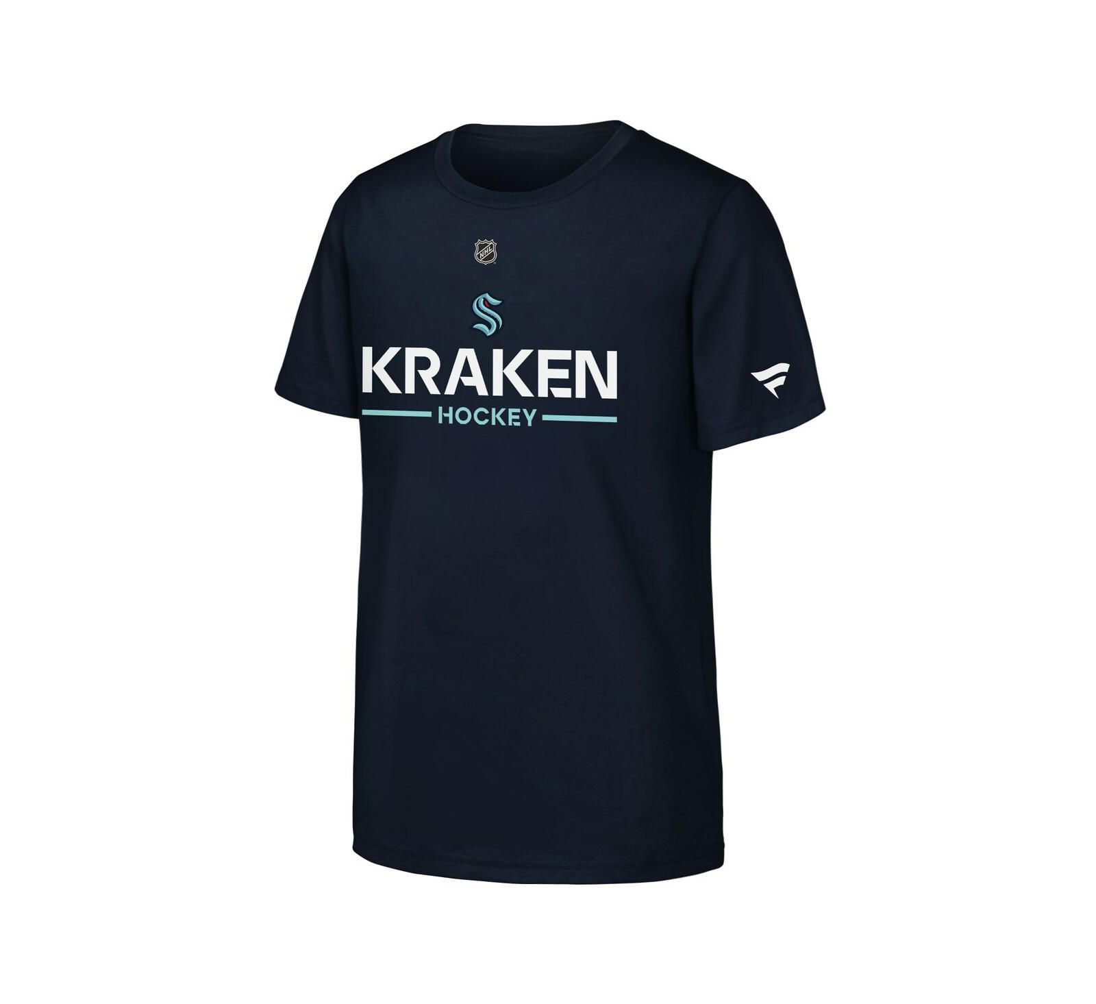 Fanatics Футболка Seattle Kraken Authentic Pro Wordmark для мальчиков и девочек, темно-синяя