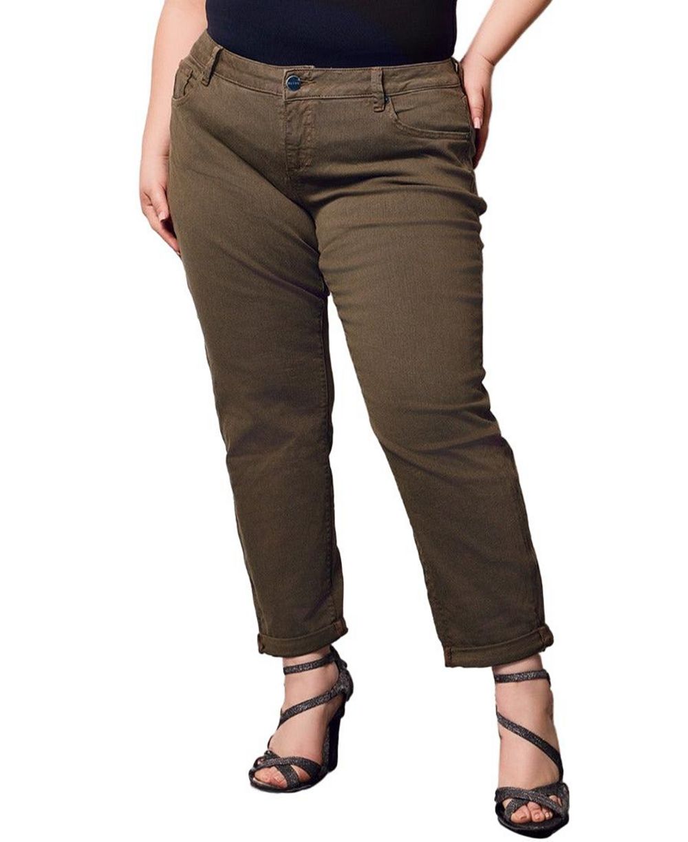 Женские брюки SLINK Jeans Color Mid Rise Forest