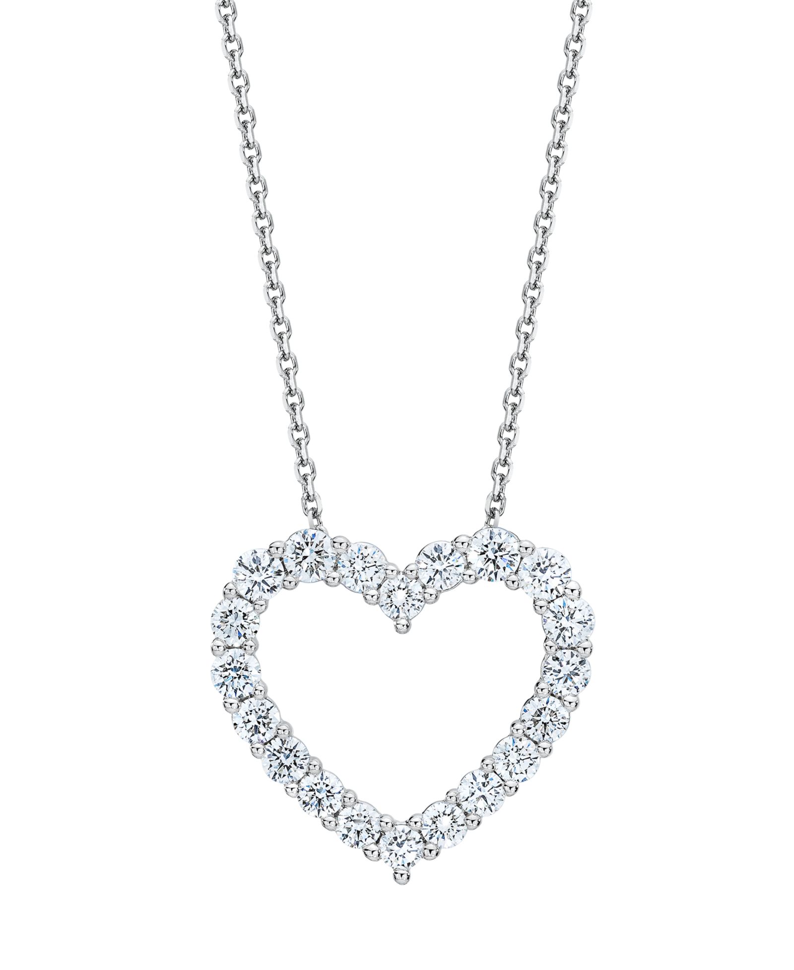 Подвеска-кулон Macy's Diamond (1 ct. t.w.) Heart Pendant Necklace в 14k White Gold