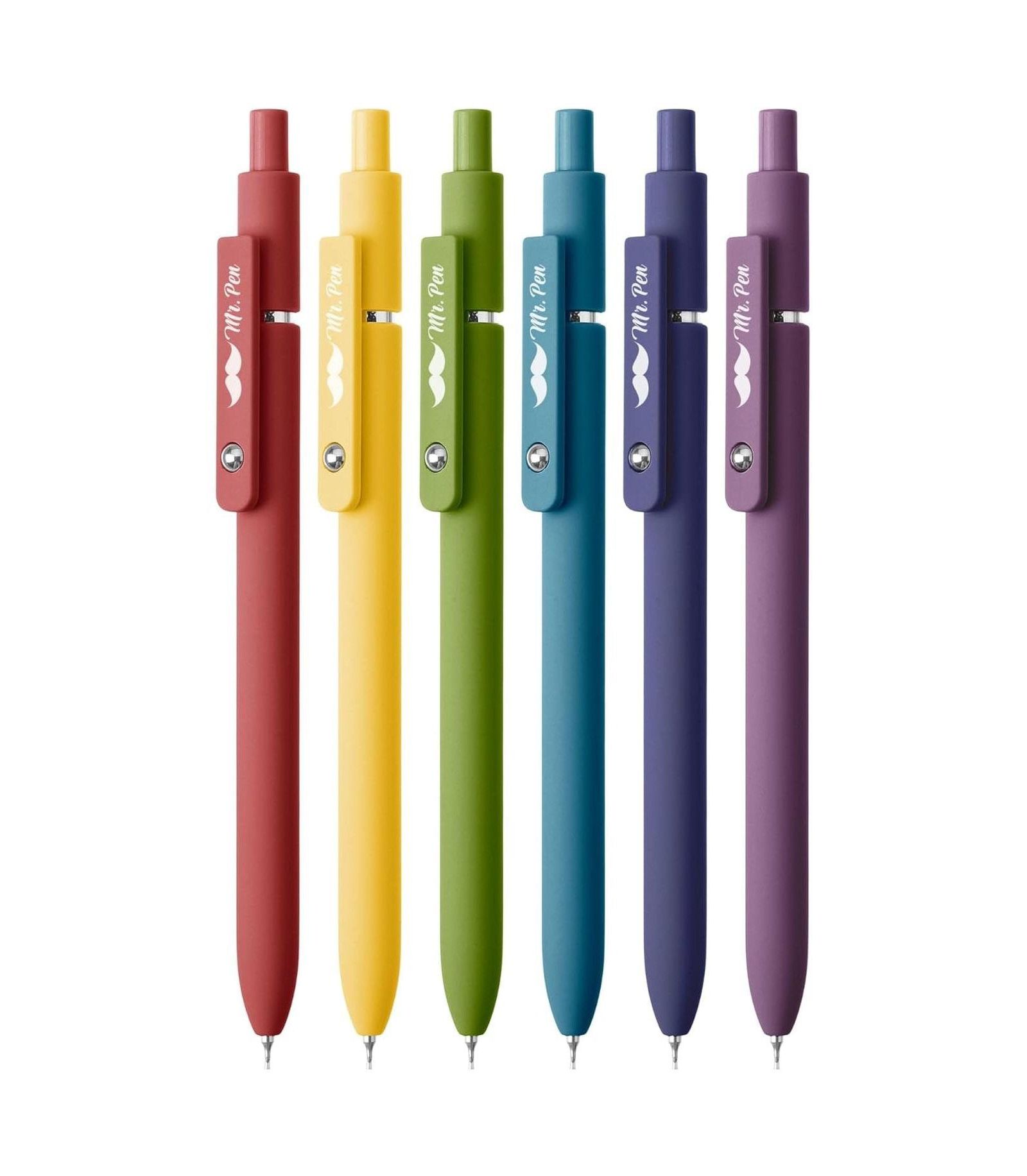Mr. Pen гелевые ручки соretractable, набор 6 шт, винтажные корпуса