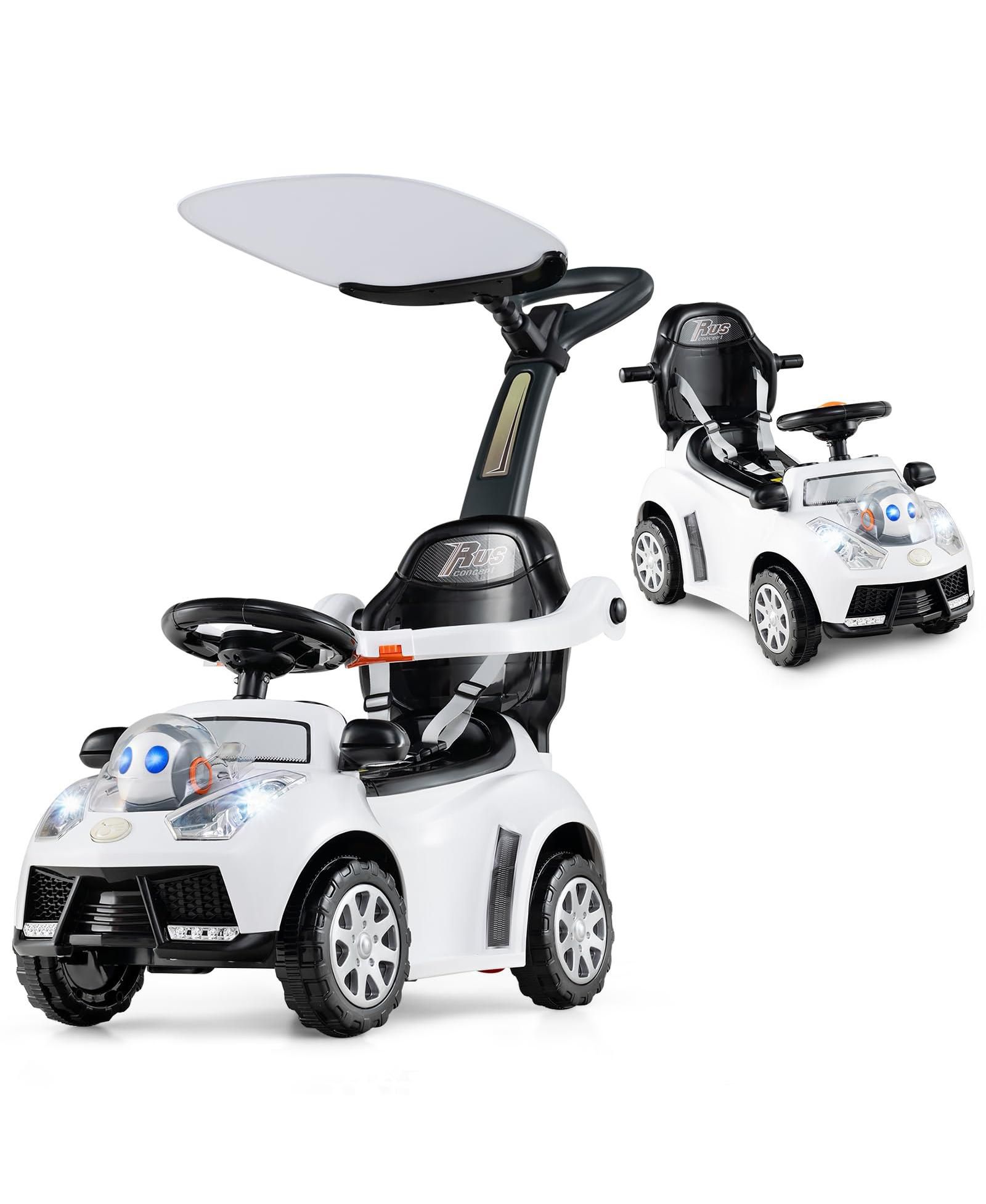 Mecale Машинка для катания 3-in-1 Push Car для малышей с ремнем безопасности и навесом