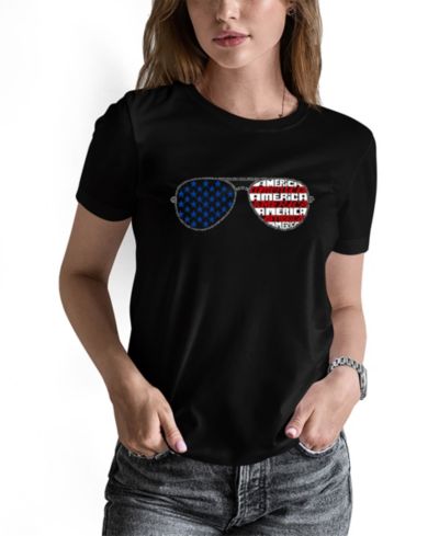 LA Pop Art Women's Americana Sunglasses Word Art Long-Sleeve T-Shirt