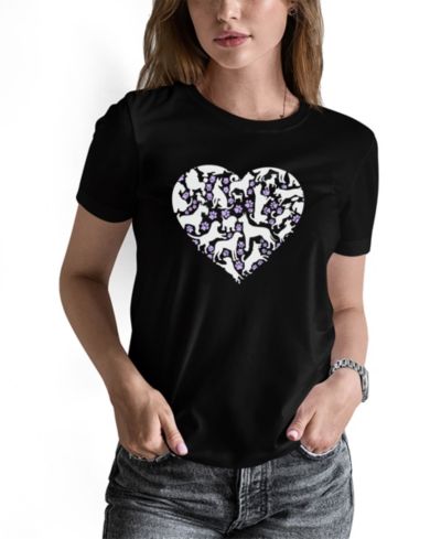 LA Pop Art Women's Dog Heart Word Art Long-Sleeve T-Shirt