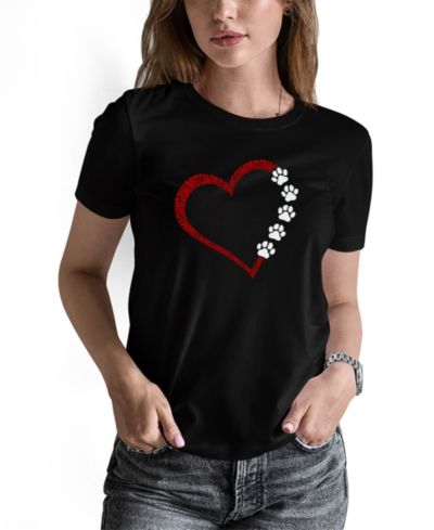 LA Pop Art Женская футболка с длинным рукавом Meow Heart Word Art