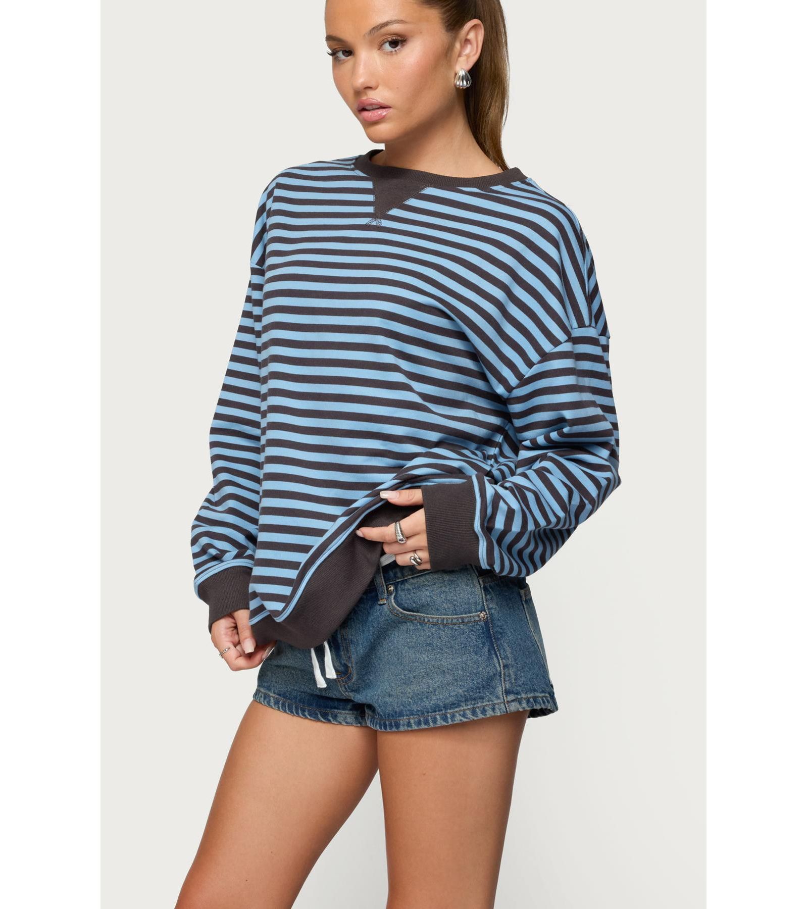 Edikted Women's Onda Striped Sweatshirt