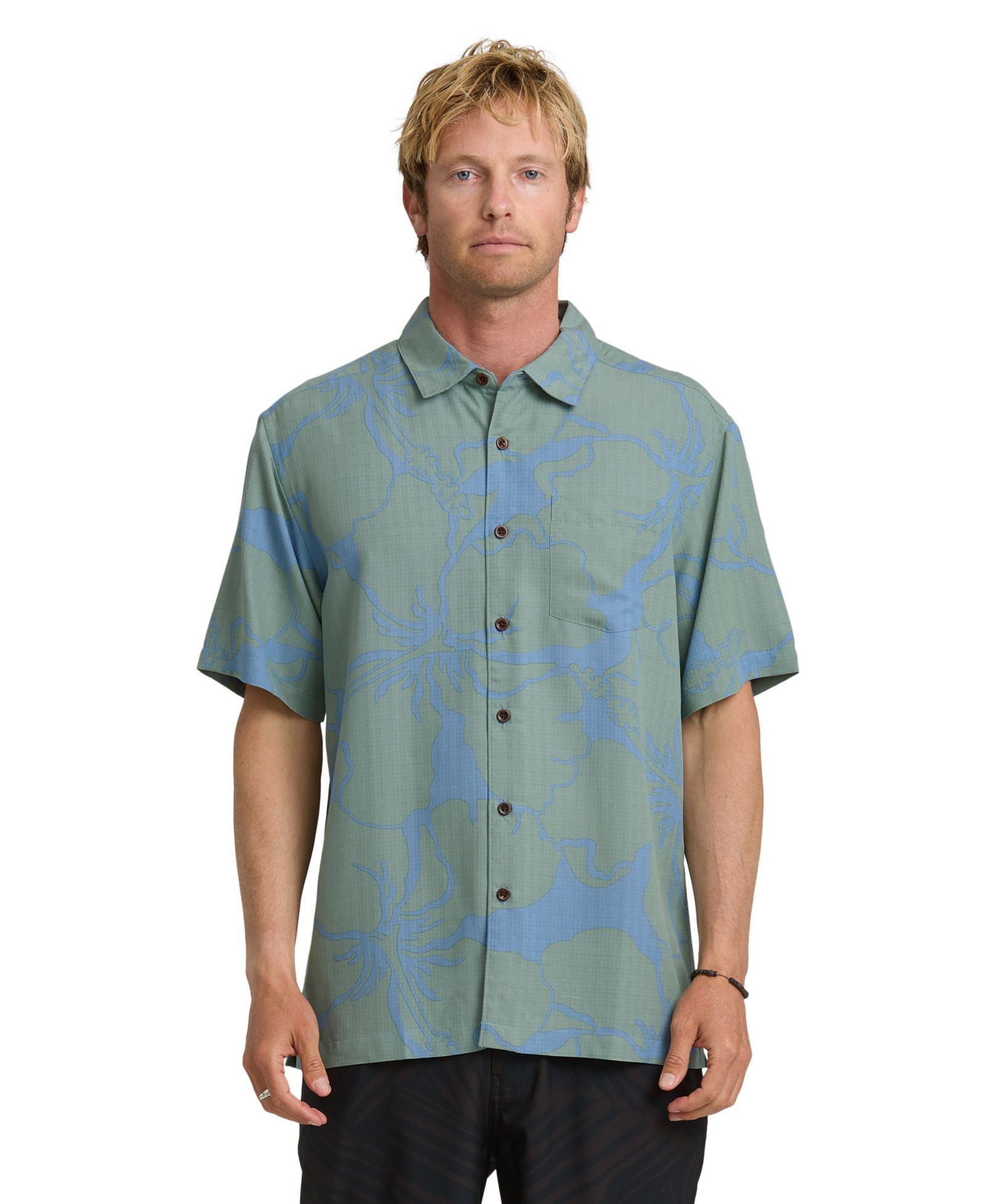 Quiksilver Waterman Мужская рубашка с коротким рукавом, цвет Bay Breeze