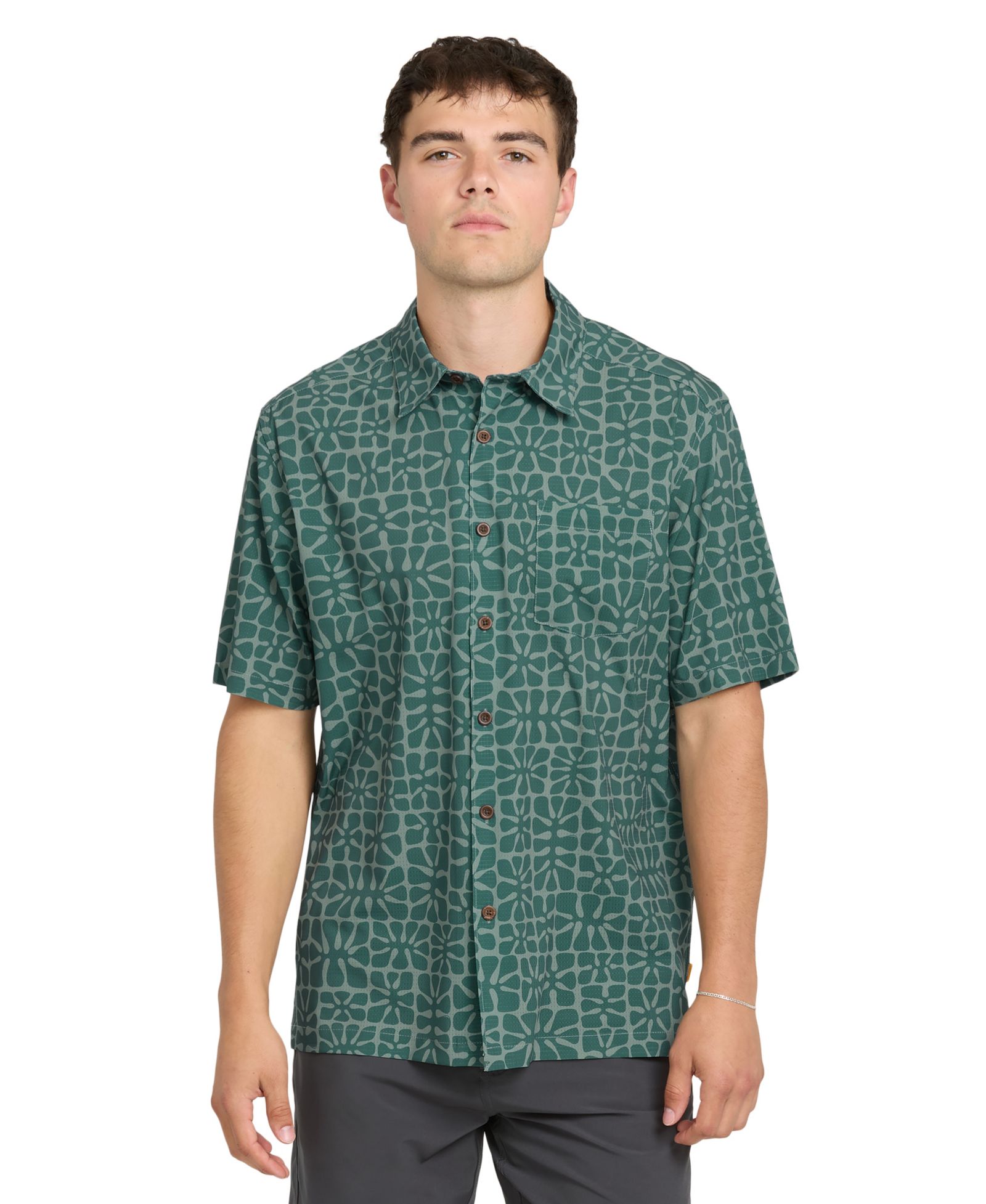 Quiksilver Waterman Мужская рубашка с коротким рукавом Coral Sea