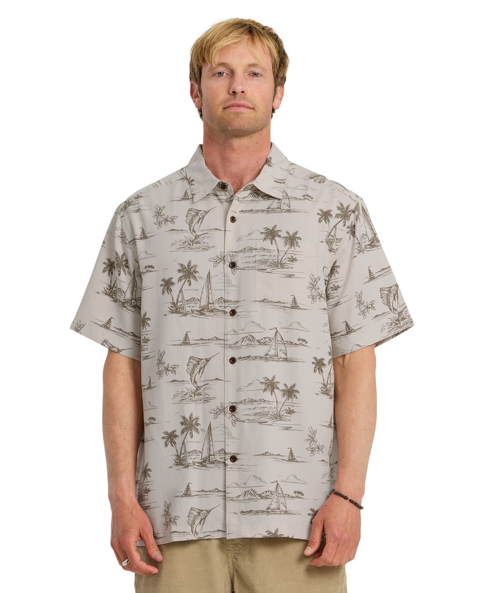 Мужская рубашка Quiksilver Waterman Sail Away с коротким рукавом