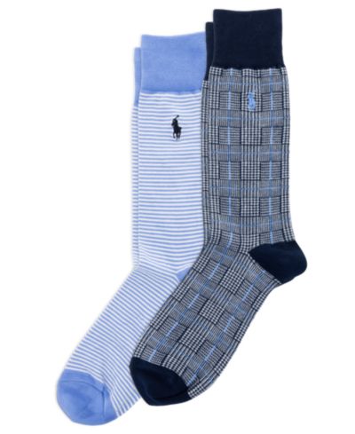 Мужские носки Polo Ralph Lauren Hyde Park Glen Plaid and Stripe, 2 шт.