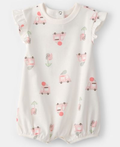 Carter's Baby Girls' Ice Cream Truck Print Flutter-Sleeve Romper