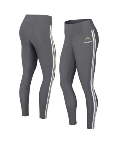 WEAR by Erin Andrews Women's Charcoal Los Angeles Chargers Color Block Leggings