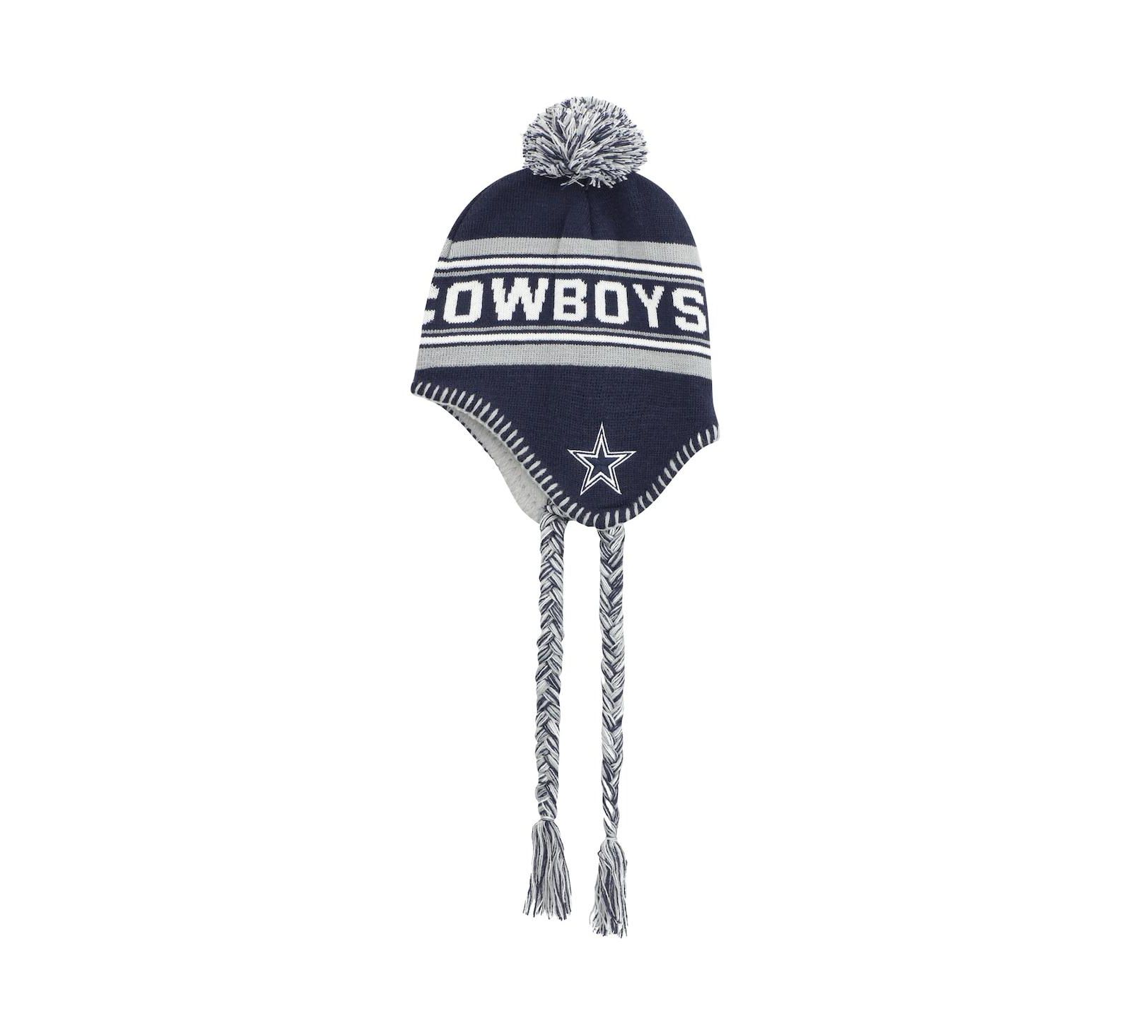 Детский Navy Dallas Cowboys Jacquard Tassel Knit Hat with Pom