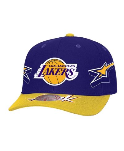 Men's кепка Mitchell & Ness Los Angeles Lakers AS2K Stars Pro Crown, регулируемая, фиолетово-золотая