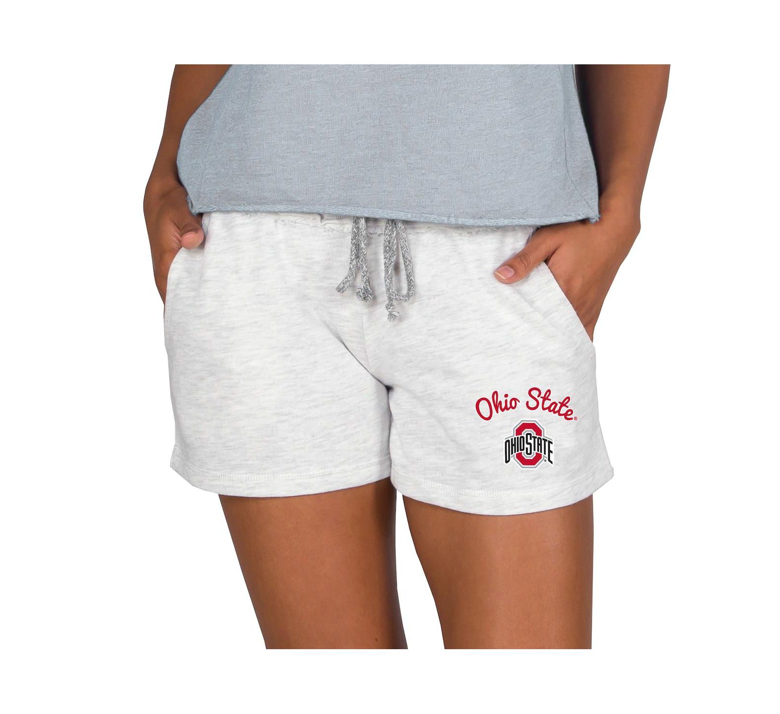 Women's Ash Ohio State Buckeyes Mainstream French Terry Tri-Blend Shorts