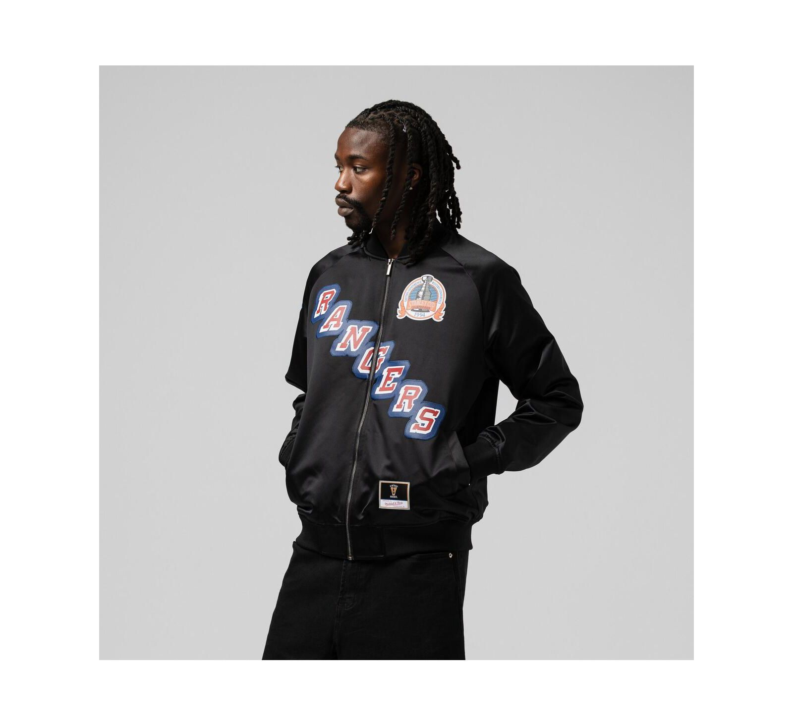 Куртка Mitchell & Ness Mark Messier Black New York Rangers Maxxed Out Full-Zip Satin Jacket для мужчин и женщин
