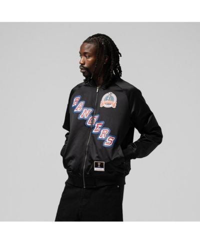 Куртка Mitchell & Ness Mark Messier Black New York Rangers Maxxed Out Full-Zip Satin Jacket для мужчин и женщин