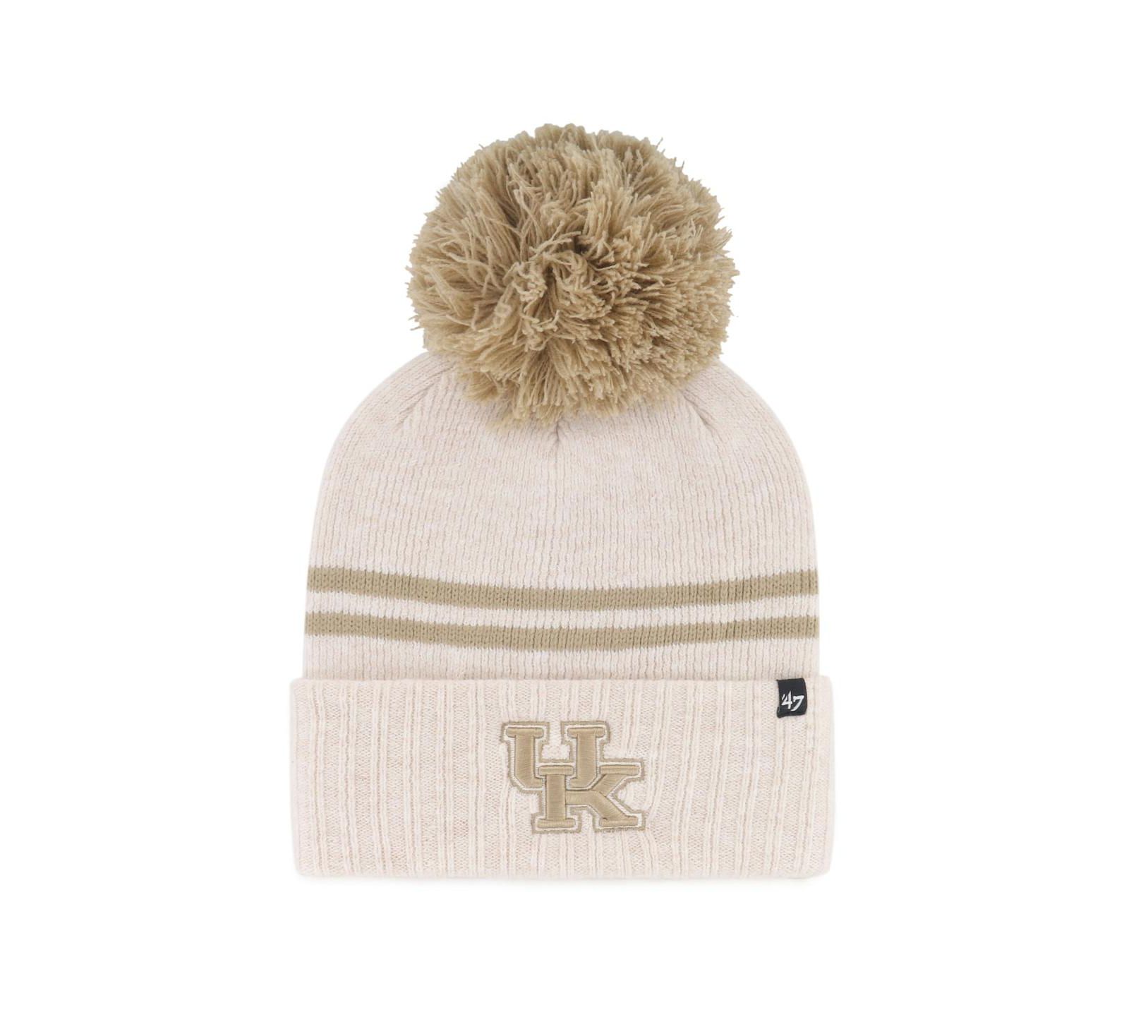 Женская вязаная шапка с помпоном Kentucky Wildcats Core Inline Latte Cuffed