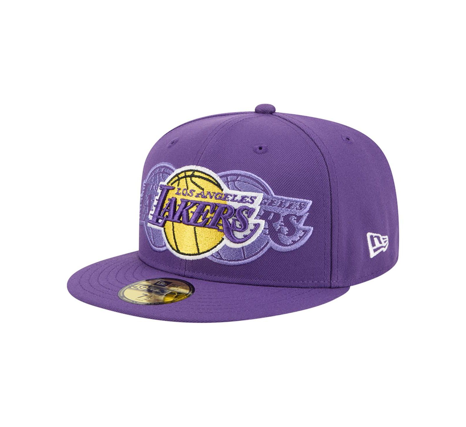 New Era Men's Purple Los Angeles Lakers Tri-Hit 59Fifty Fitted Hat